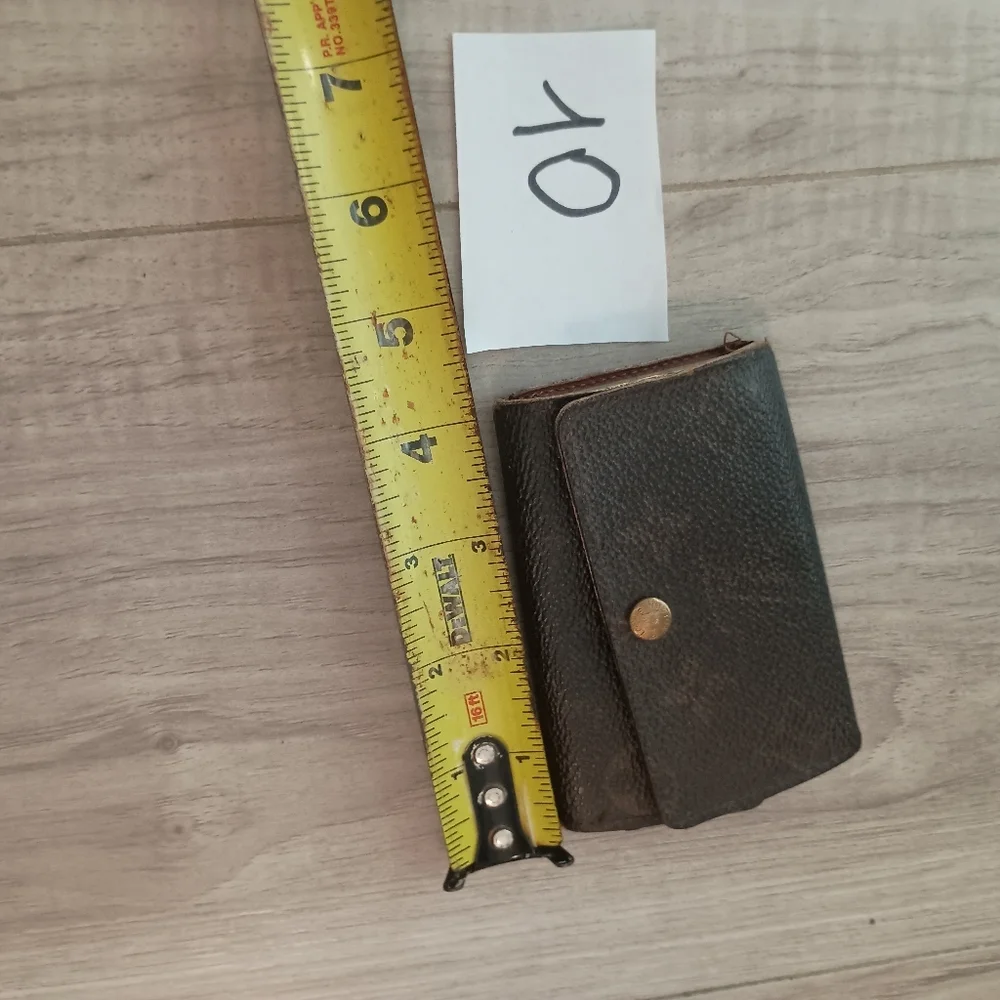 Vintage Louis Vuitton Brown key Wallet with Gold Button